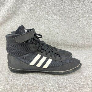 ✅ Mens 10.5 Adidas Wrestling High Top Athletic Shoes/Sneaker Black White Mesh